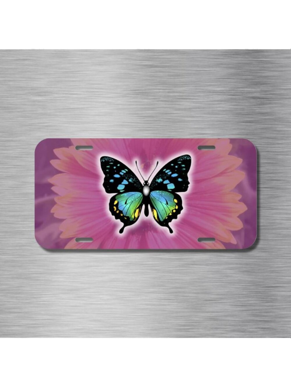 NEW Butterfly Flower Aluminum License Plate CAR SUV Truck